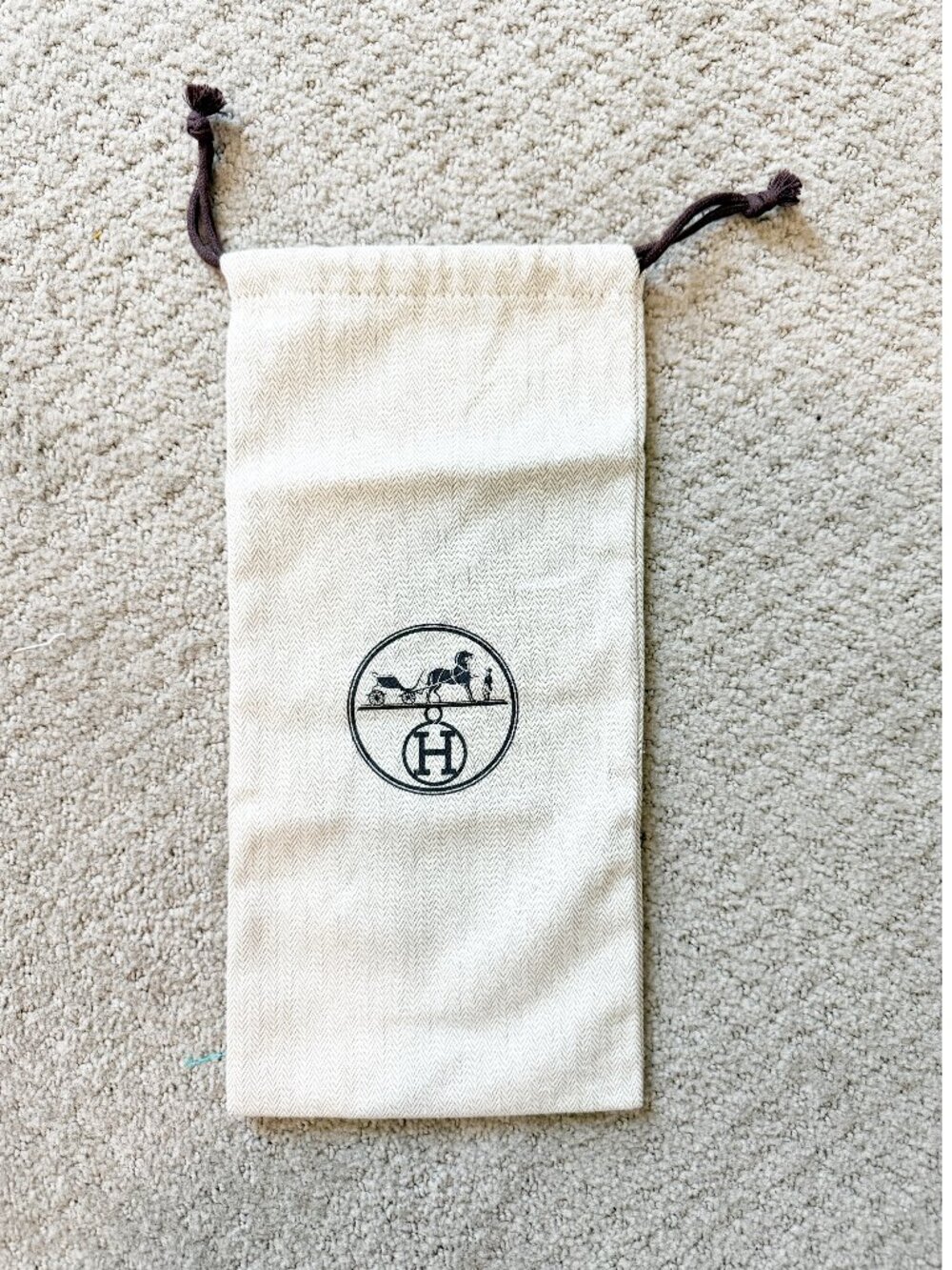 Hermes Sunglass Soft Drawstring Dust Bag Case 7.5 x 5 - Picture 3 of 3